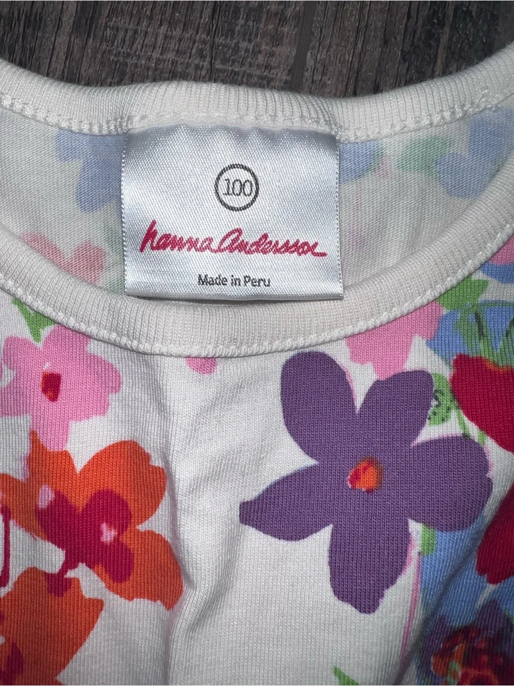Hanna Andersson Purple Leggings & Cream Floral Tunic Set